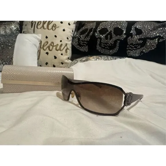 Chanel Y2K Vintage CC Logo Camellia Flower Brown Frameless  display picture 1